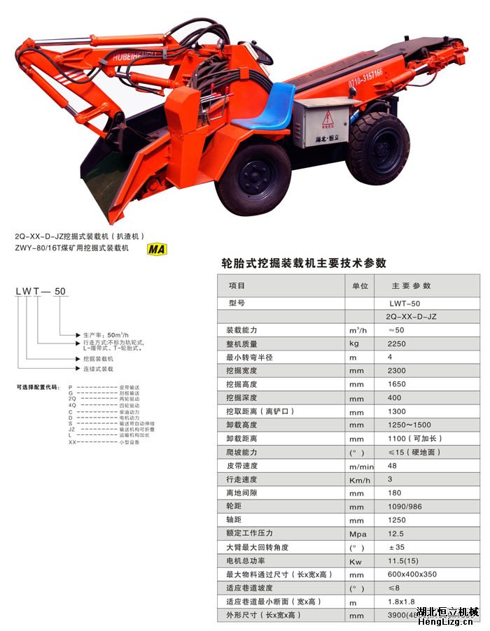 LWT-50型輪式扒礦機